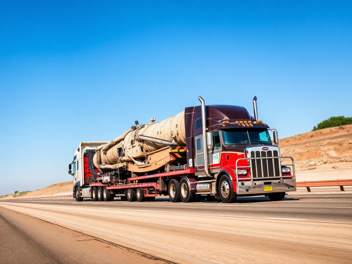 Schwertransport mit übergroßer Industrieanlage